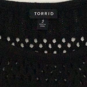 Torrid black knit top size 2